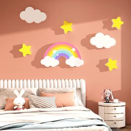Childrens Room Wall Decoration Thickened 3D Little Princess Girls Room Stars Concealer Sticker Patching Holes Wallpaper Decor 240522