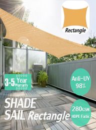 2x5m Heavy Duty Waterproof Sun Shade Sail Outdoor rectangular Awning Canopy Garden Tent Shade Sun Shelter5252839