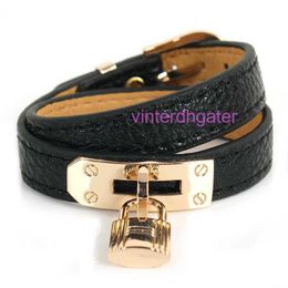 10A Premium Luxury Hrms Designer Classic Counter Fashion Unisex Bracelet 56fashionable and Personalised Double Ring Lock Belt Buckle Colourful Leather Bracelet