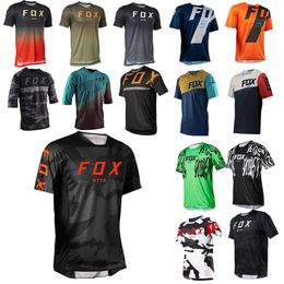 Men's T-shirts Mens Downhill Mountain Bike Mtb Shirts Offroad Dh Motorcycle Motocross Sportwear Clothing Http Fox Jersey Racing Short D2fh