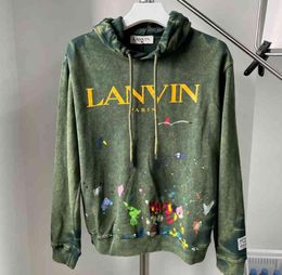 Hoodie YS-Designer Yang Mi's gleiches Lan Co-Marken-Virail handgemalbte Graffiti Spritzdruck Sweater Coat7511996