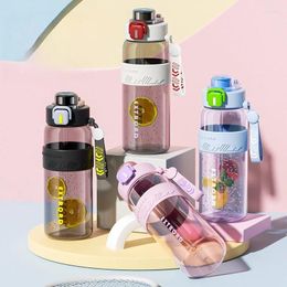 Water Bottles 800ML Bottle With A Straw PC Transparent Portable High Capacity Plastic Sports Cup Gym Stylish Bubble Tea