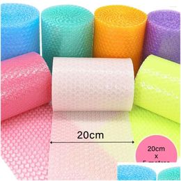 Gift Wrap 20Cmx5 Meters Pink Blue Lovely Heart Shape Bubble Shockproof Package For Gifts Box Fragile Glass Goods Pack Party Decor Dr Dhcds