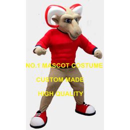 Sport Anime Cosply Costumes Red RAM Mascot Costume Adult Goat Sheep Theme Mascotte Fancy Dress Kits for College School 1947 Mascot Costumes