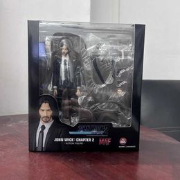 Action Toy Figures John Wick Figure Mafex 085 Collection Action Figure Model Toys Joint Movable Doll Bookshelf Ornament Christmas Present T240521