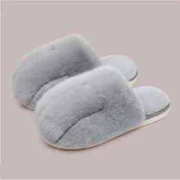 Fluff Women Sandals Chaussures White Grey Pink Womens Soft Slides Slipper Keep Warm Slippers Shoe f69 s s