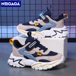 Kid Sneakers Sport Shoes for Boys Fashion Leather Children Breathable Mesh Comfort Shoes Casual Walking Outdoor Running Shoes 240523