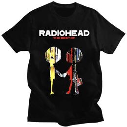 Men's T-Shirts Music Album Printed T-Shirts Radiohead Vintage Rock Band T-Shirt Hip Hop Unisex Vintage Streetwear Fashion Harajuku Oversized J240523