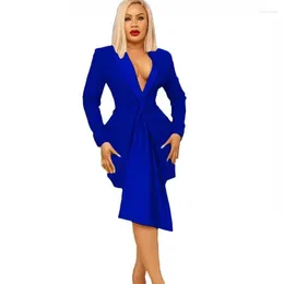 Work Dresses 2 Pieces Set Autumn Winter African Women Sets Solid Long Sleeve Blazer Jacket Skirt Suits Office Lady Outfits Matching
