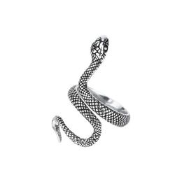 Couple Rings FOXANRY Silver Ring Couple Accessories Fashion Punk Retro Simple Wrapped Snake Design Party Thai Silver Jewellery S2452301