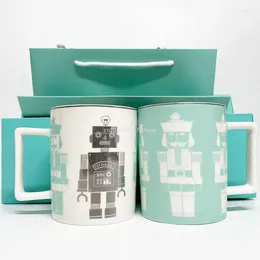 Mugs 2pcs/Set Ceramic King Cup Mug With Box And Bag Luxury Wedding Birthday Gift Coffee Tea Milk Water