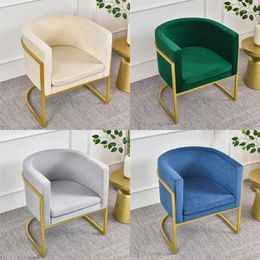 Chair Covers Stretch Club Cover Solid Color Velvet Tub Sofa Elastic Soft Single Chairs Slipcovers For Study Bar Counter
