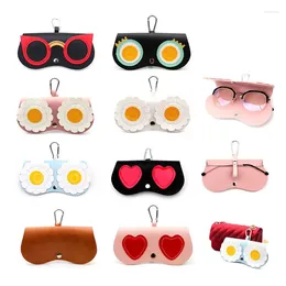 Storage Bags Fashion Cute Beautiful Sunglasses Box Spectacle Case Glasses Bag Travel Convenient PU Leather Cover U3
