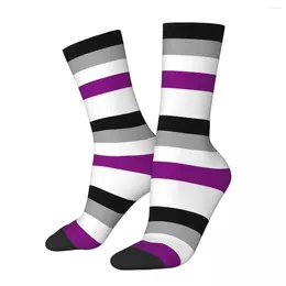 Men's Socks Asexual Flag Harajuku Super Soft Stockings All Season Long Accessories For Unisex Gifts