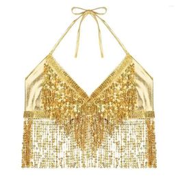 Stage Wear Tassel Belly Dance Bra Charming Nightclub Shiny Performance Top Sequin For Thailand/India/Arab