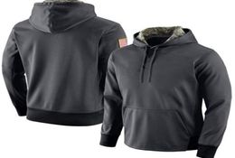 custom FootballTeam USA Flag Charcoal Salute to Service Pullover Performance Front pouch pocket Hoodie Sweatshirts 2011041197263