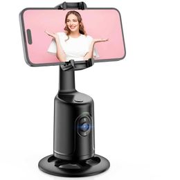 Selfie Monopods New mini selfie stick shooting 360 intelligent Ai degree rotation automatic facial tracking realtime mobile phone holder un