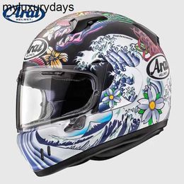 Japan ARAI XD Dragon Motorcycle Helmet Retro Motorcycle Mens and Womens Helmets Track Helmet Japanese Dragon Blue Dragon S