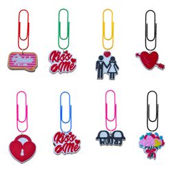 Pins Brooches Valentines Day Ii Cartoon Paper Clips Sile Bookmarks Dispenser Bookmark Memo Clip Cute Small Paperclips Novelty Book Mar Otbgm