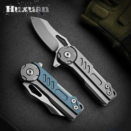 Camping Hunting Knives Stainless steel pocket folding knife military tactical EDC outdoor camping survival keychain pendant box cutting machine Q240522