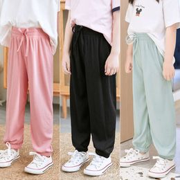 Kids Clothes for Teen Girls Pink 2 To 12 Year Fashion 2022 Summer Green Casual Wide Leg Pants Children Loose Cool Trousers L2405