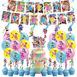 Party Decoration Magic Girl Birthday Decorations Balloon Banner Cake Topper Baby Shower Toys For Kids Supplies