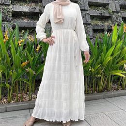 Ethnic Clothing Women Muslim Pleated Abaya Long Maxi Dress Turkey Eid Party Kaftan Ramadan Dubai Modest Islamic Arabic Robe Jalabiya Vestido