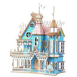 Doll House Accessories Wooden Furniture Toys DIY Assembly Mini Girl Gifts Childrens Puzzle Toys Q240522