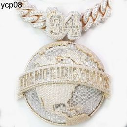 Custom VVS Moissanite Diamond Iced Out Pendant 18K Gold Plated 925 Hip Hop Jewellery Custom Moissanite Hip Hop Necklace Pendant