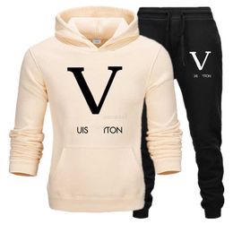 Men's Tracksuits Mens Designer Tracksuit Set with Letter Print Hoodie and Jogger Pants Casual Luxury Sweat Suit in Various Colorsvwbf