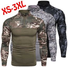 Men's T-Shirts Mens outdoor military uniform tactical T-shirt long sleeved camouflage tactical T-shirt top S2452322