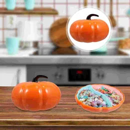 Storage Bottles Pumpkin Snack Plates Multi-functional Creative Design Fruit Containers Kids Box Dried Pp Shaped Child Serving Tray Lid