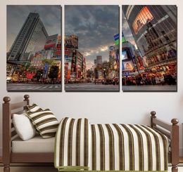 3 Panels Busy Tokyo Street Home Decoration Wall Art Painting Canvas Prints Pictures for Living Room Poster8019093