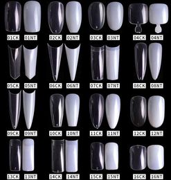 500pcspack 10 sizepack Natural Clear False Acrylic Nail Tips FullHalf Cover Tips French nail tips Sharp Coffin Ballerina Fake N7405388