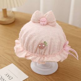 Summer Thin Baby Lace Ruffle Newborn Girl Bucket Hat Cute Bow Infant Toddler Adjustable Sunscreen Basin Cap