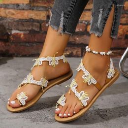 Casual Shoes Summer Women's Butterfly Flat Sandals Beach 2024 Fashion Flip-Toe Bohemian Zapatos Mujer