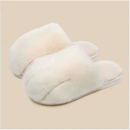 Fluff Women Sandals Chaussures White Grey Pink Womens Soft Slides Slipper Keep Warm Slippers Shoe e14 s s