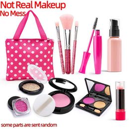 Beauty Fashion Childrens makeup set pretends to be a game for girls 11 pieces pretend to be makeup bags for young children and Pl makeup toys for birthdays WX5.21