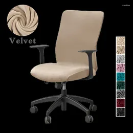 Chair Covers 1PC Velvet Computer Office Cover Solid Color Stretch Armchair Slipcover Anti-dirty Rotating Gaming Desk Seat