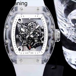 Swiss ZF Factory Fully Watch Transparent Date Crystal Glass Case Mens Automatic Mechanical Watch Hollowed Out Tape Light Personality