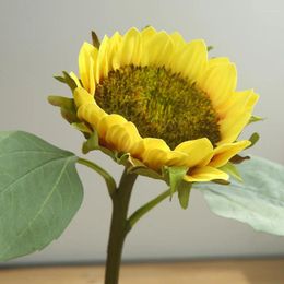 Decorative Flowers Artificial Sunflower Simulated Sun Flower Silk For Home Table Decoration Wedding Party Short Branch Sunflowers