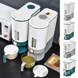 Storage Bottles Kitchen Box Sealed Rice Bucket Grain Dispenser Dry Food Container Press Type Household Cereal For