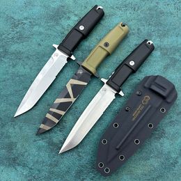 New Italy ER Fixed Blade tactical knife A8 Steel Blade Kraton Handle Camping Outdoor Tool Self-defense Knives