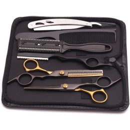 Hairdressing Scissors 6 Japan Stainless Hair Cutting Scissors Thinning Shears Barber Shop Haircut Set Styling Tool Drop 240522
