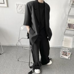 Men's Pants Spring/summer Ribbon Decoration Black And White Loose Casual Wide-leg Youth Frilled Sports