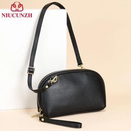 Evening Bags NIUCUNZH Women Handbags Genuine Leather Crossbody Shoulder Bag Day Clutches Small Black Wristlets Phone Pouch Pocket Party