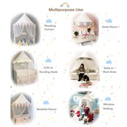 Children Play House Castle Kid Teepee Tents Cotton Foldable Tent Canopy Bed Curtain Baby Crib Netting Girls Boy Room Decoration