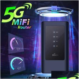 Routers Chaneve Mifi Mobile Modem 5G Sim Card Wifi Router Poket Wifi5 Dual Band 5Ghz Spot Portable Wi-Fi Device With 4400Mah Battery D Otnth