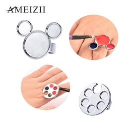 AMEIZII 1Pc Mini Nail Art Metal Finger Ring Palette Dish Mixing Acrylic Gel Polish Painting Drawing Colour Paint Manicure Tools5582040