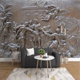Custom Any Size European 3D Embossed Angel War Po Mural Wallpaper Living Room TV Background Wall Decoration Cloth 240523